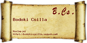 Bodoki Csilla névjegykártya